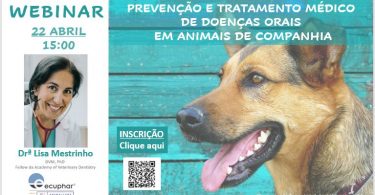 Webinar dedicado à saúde oral em animais de companhia