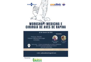 A WebMedSmart, em conjunto com a Exoclinic, realiza no dia 22 de janeiro um workshop dedicado à medicina e cirurgia de aves de rapina.